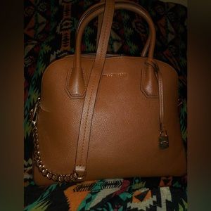 MICHAEL KORS STUDIO MERCER LARGE DOME LUGGAGE LEATHER SATCHEL BAG